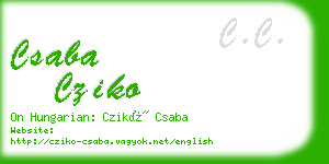 csaba cziko business card